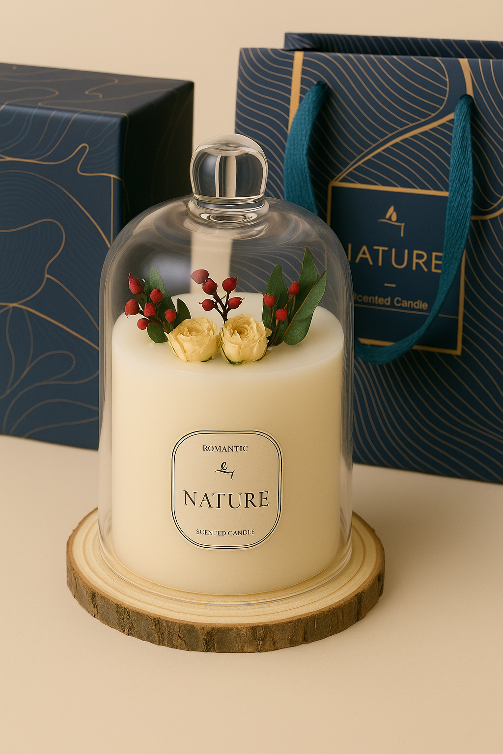 "Rose Éternelle" — Luxury Candle With Dome